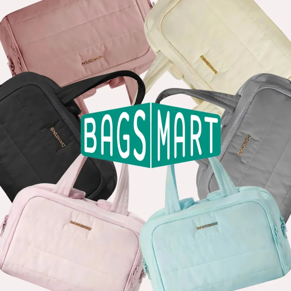 【BAGSMART】雙11 多功能防水手提收納包(化妝包、媽媽包、盥洗包、一包多用)
