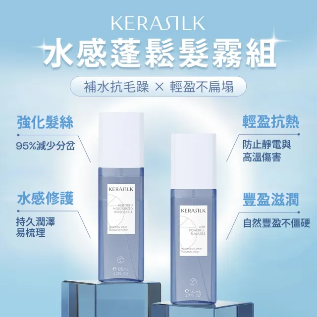 【KERASILK】水感蓬鬆髮霧組☆水誘晶漾125ml+輕盈蓬蓬125ml(補水保濕/髮根蓬鬆/免沖髮妝水/送禮)