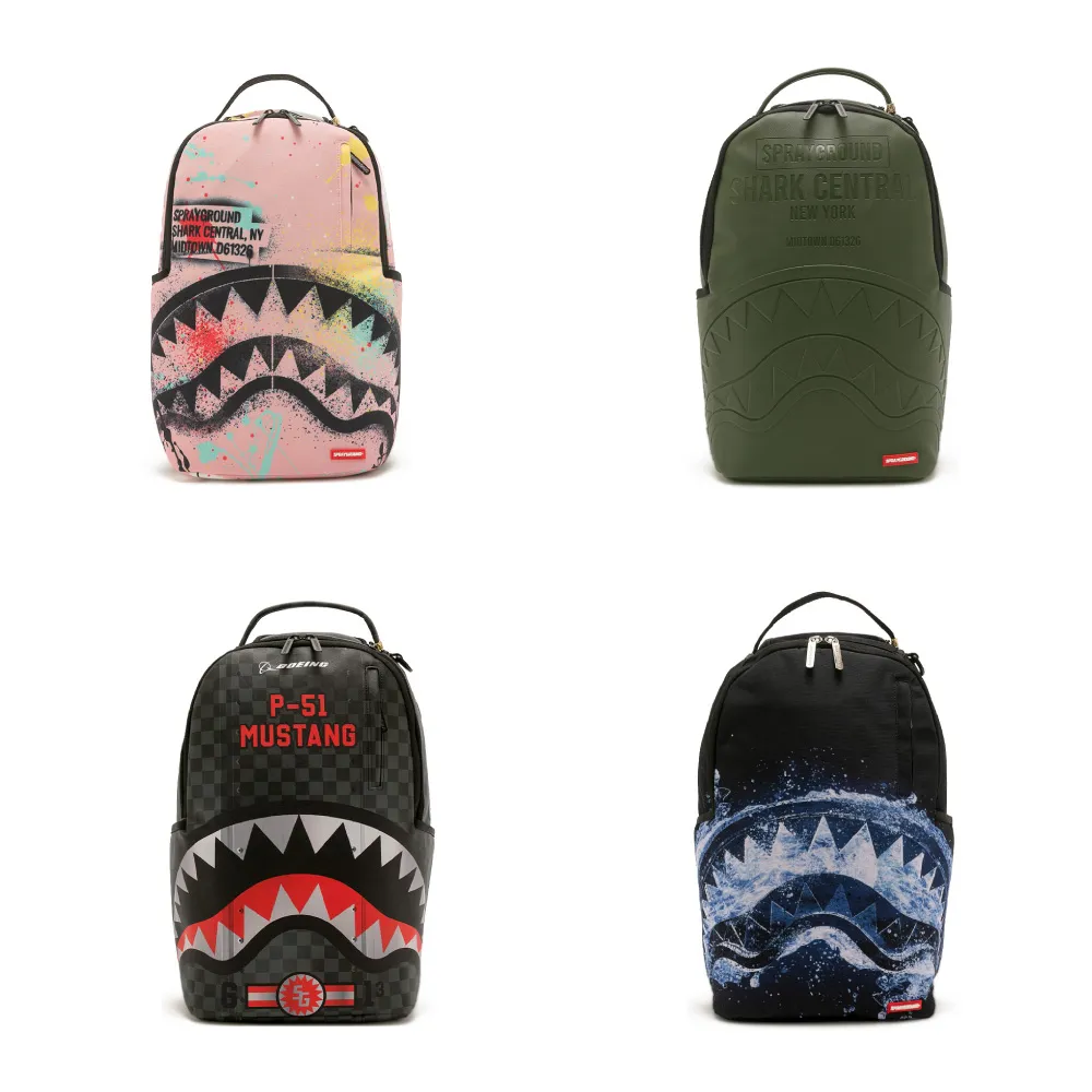 【SPRAYGROUND】率性科技機械風 鋸齒鯊大量後背包(任選均一價)