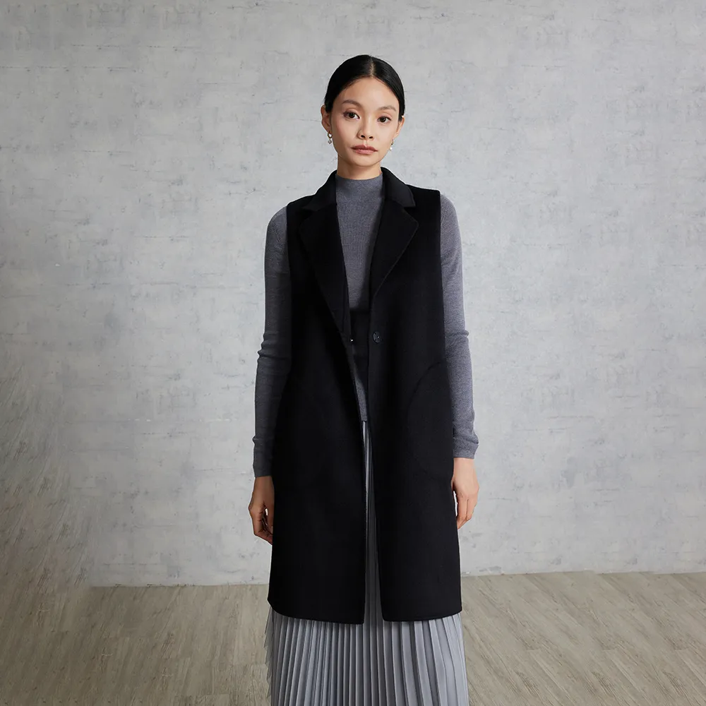 【giordano ladies】25FW cashmere手工長版背心(02375558)