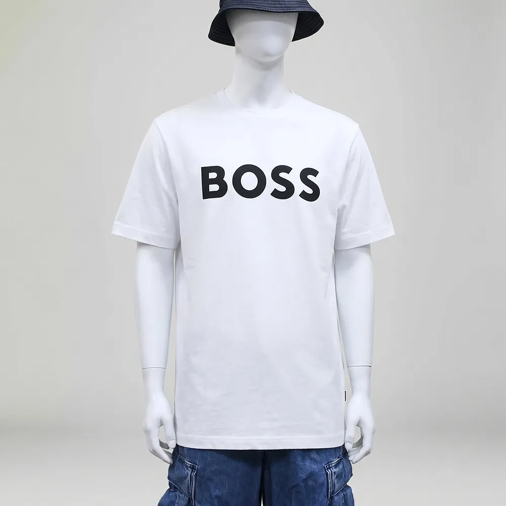 【BOSS】BOSS 印花短袖T恤(白)