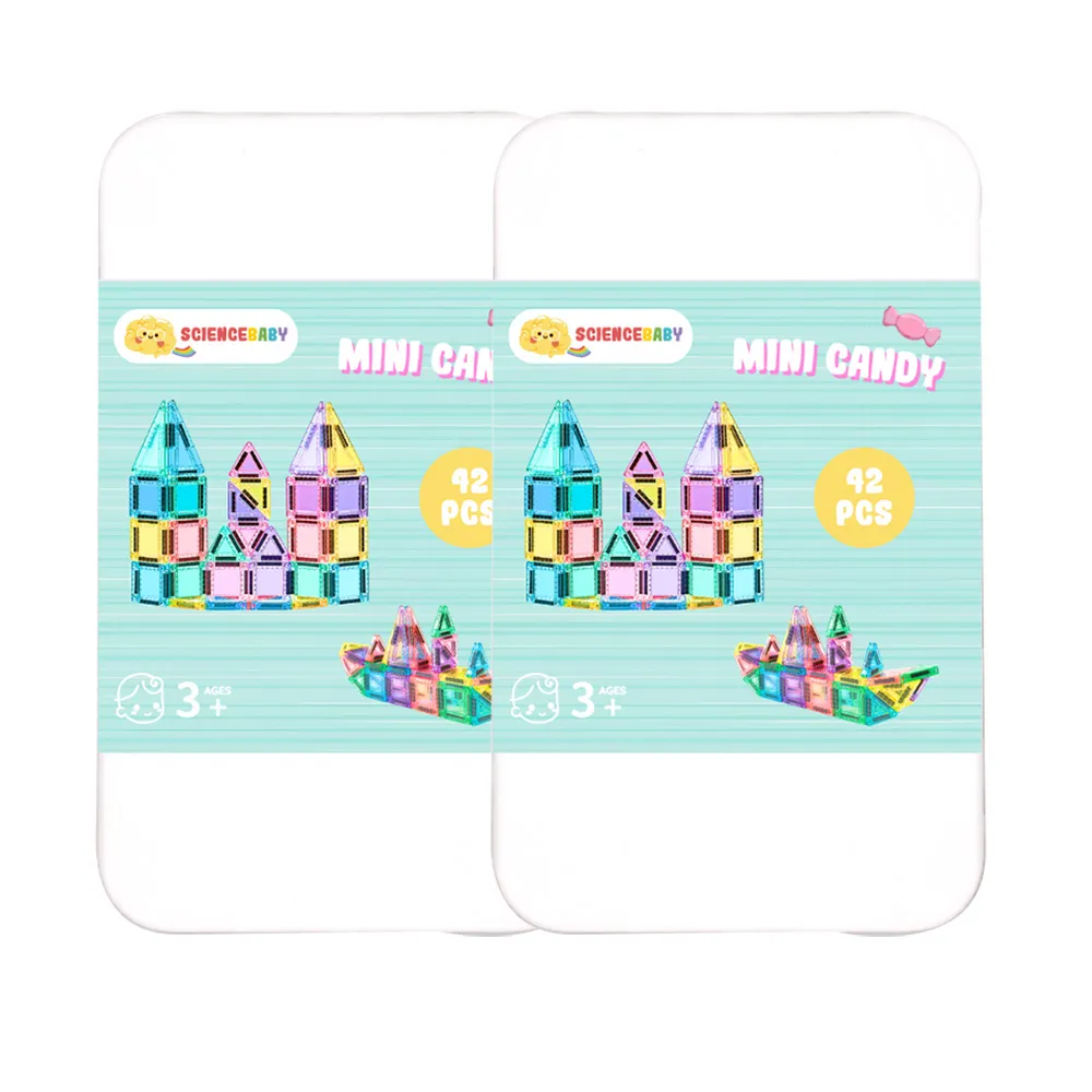 【ScienceBaby】雪鑽磁力片 糖果小磁片42PCS 2入組(MNTL Connetix相容)