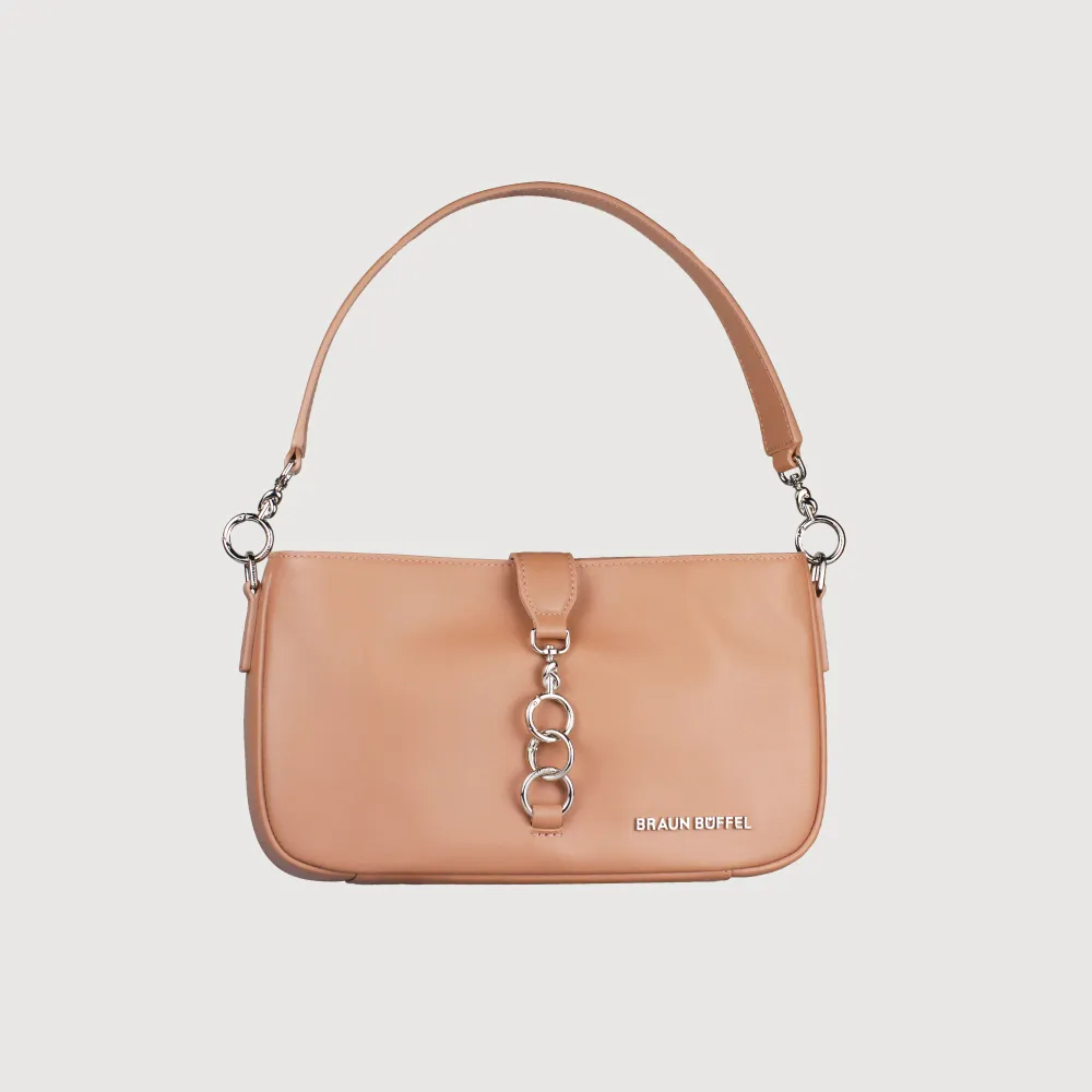 【BRAUN BUFFEL 德國小金牛】馬克西 小肩包-藕粉色(BF847-26-CG) 女包送禮推薦