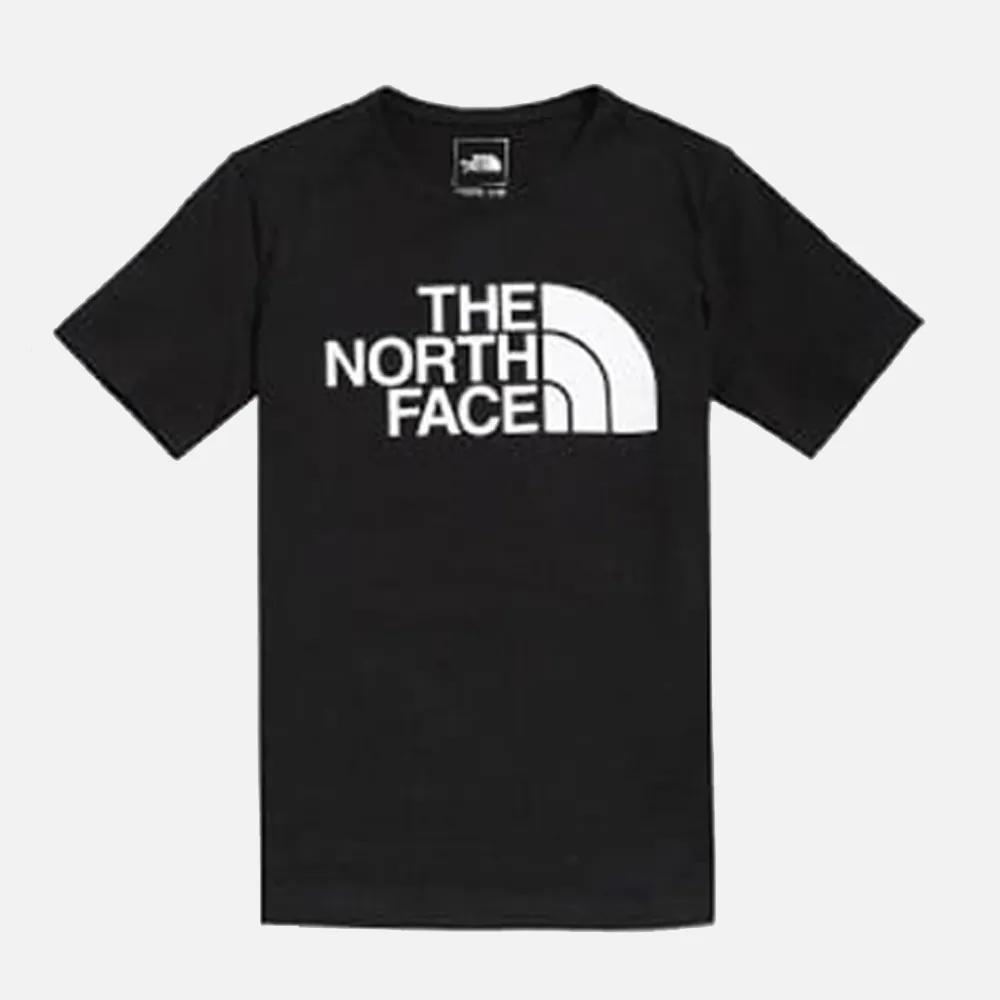 【The North Face】女 經典柔軟透氣大LOGO短袖圓領T恤.休閒運動上衣(4U8K-JK3 黑 V)