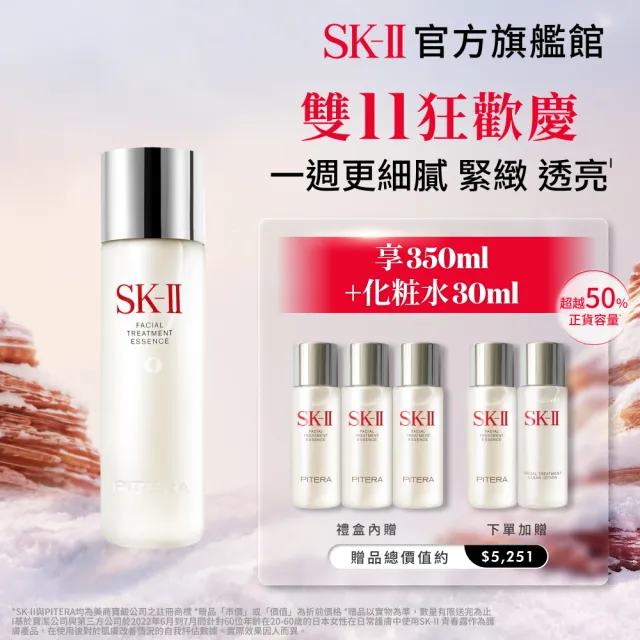 【SK-II】官方直營 青春寵愛禮盒組(青春露230ml/緊緻/透亮/臉部保養/臉部保養/雙11)