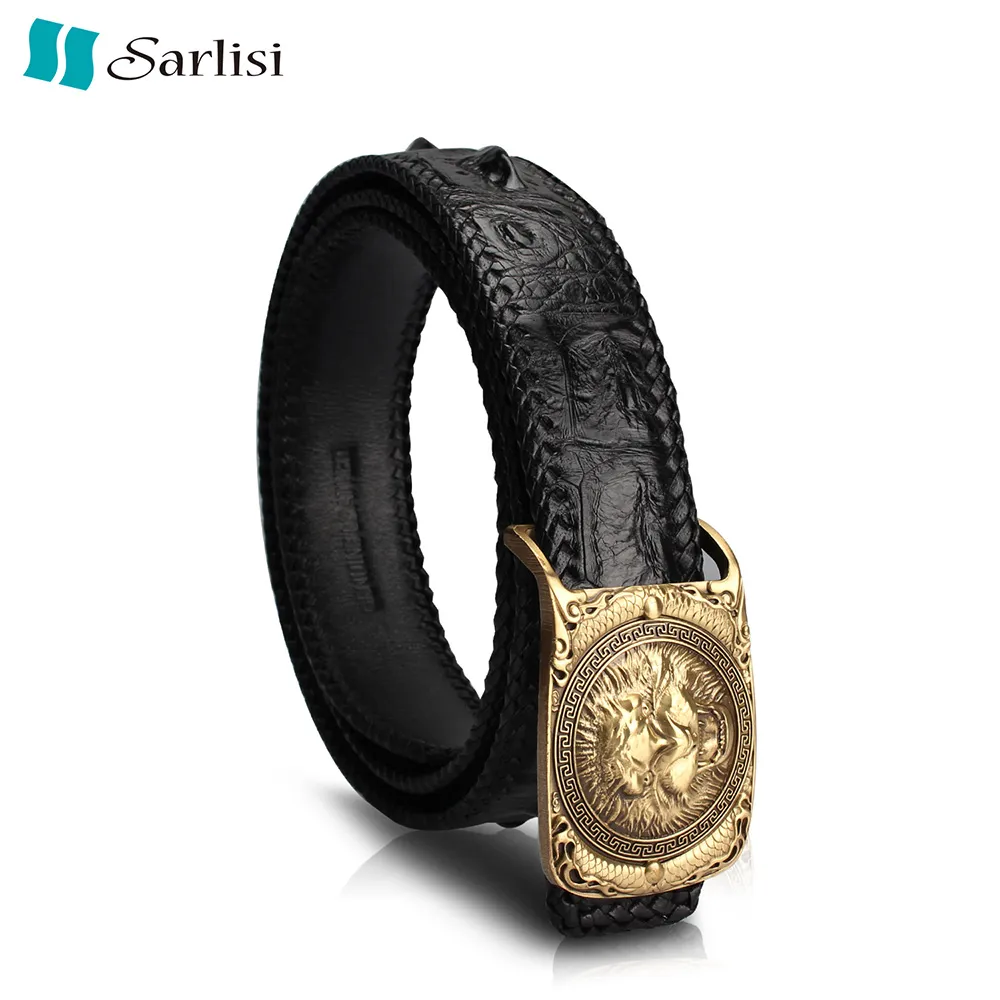 【Sarlisi】【歷史最低價 買到賺到】尊爵男士鱷魚皮皮帶單排骨編織腰帶