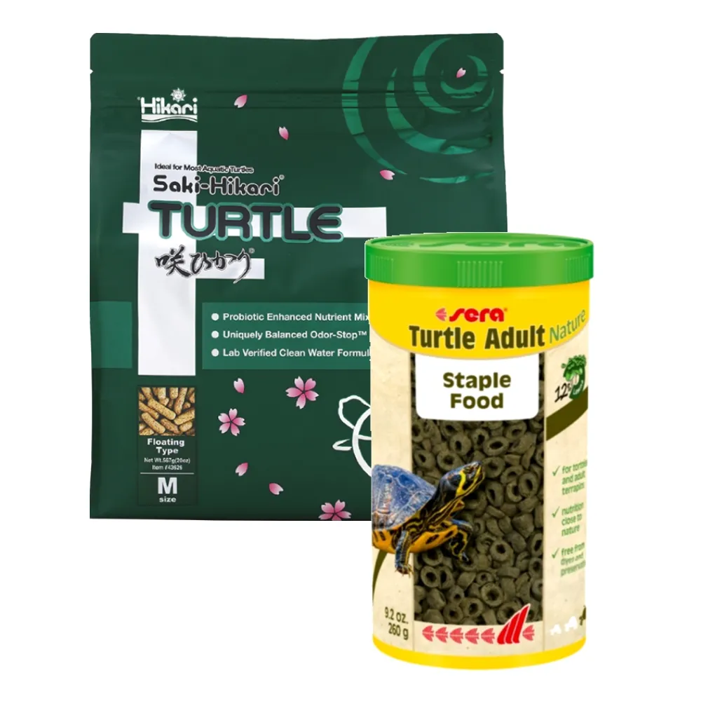【HIKARI 高夠力】善玉菌烏龜飼料567g+Sera陸龜澤龜環狀 1L守護腸胃健康成長(適用各種澤龜 兩棲爬蟲類飼料)