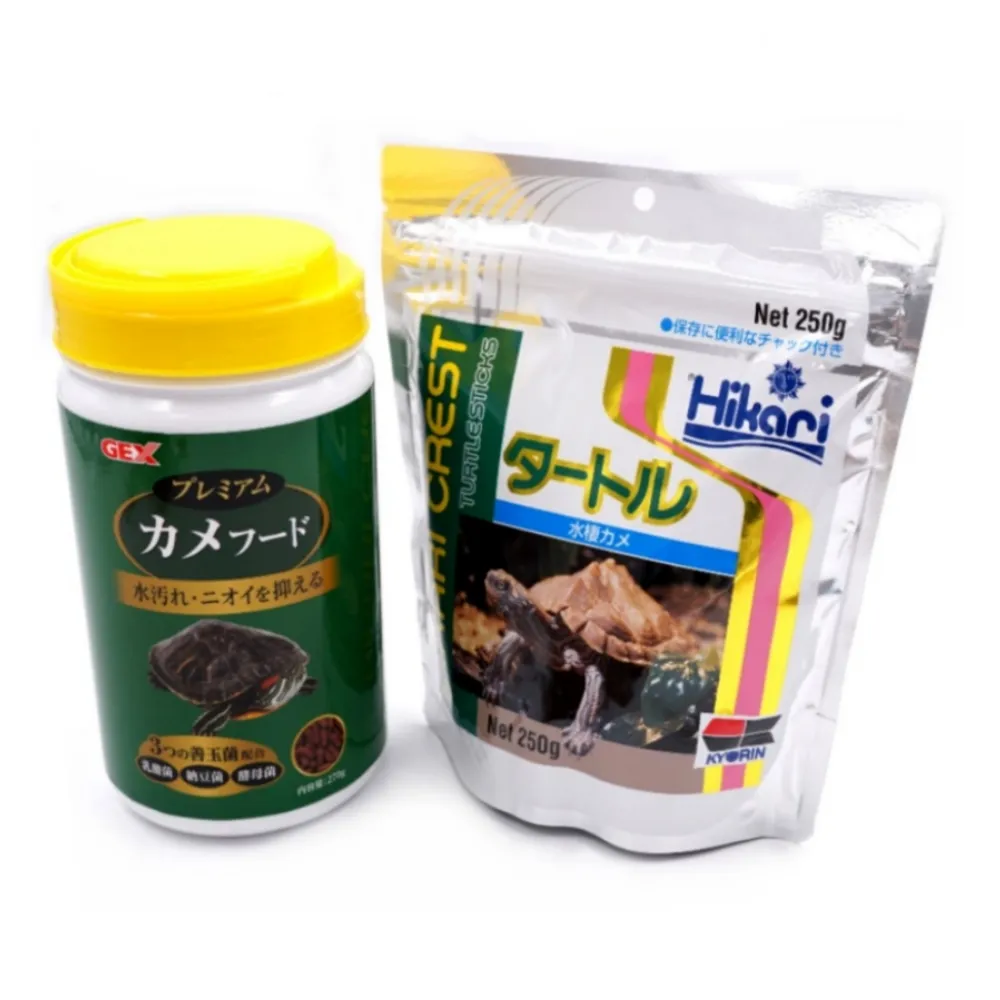 【HIKARI 高夠力】高夠力三色綜合烏龜專用營養250g+GEX五味善玉菌烏龜成長飼料270g2種組合(適各種澤龜水龜)