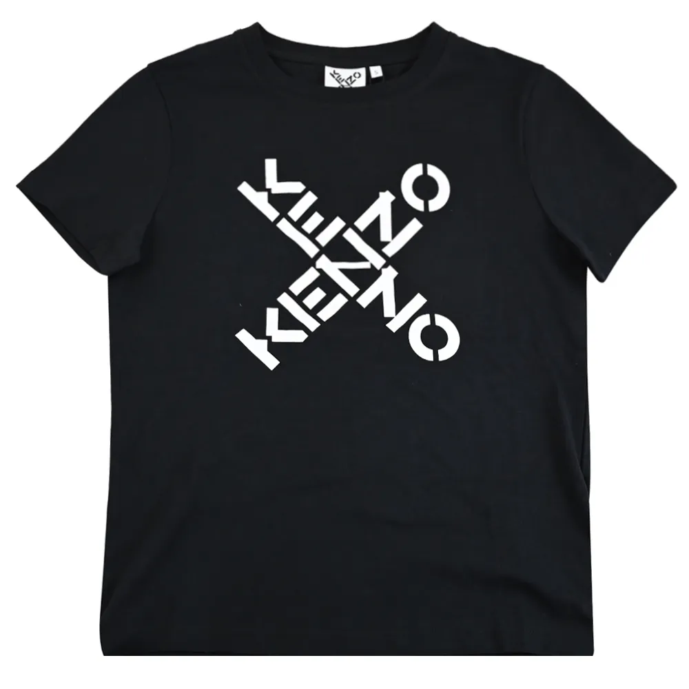 【KENZO】簡約品牌燙印LOGO素雅純棉質短T恤(黑)