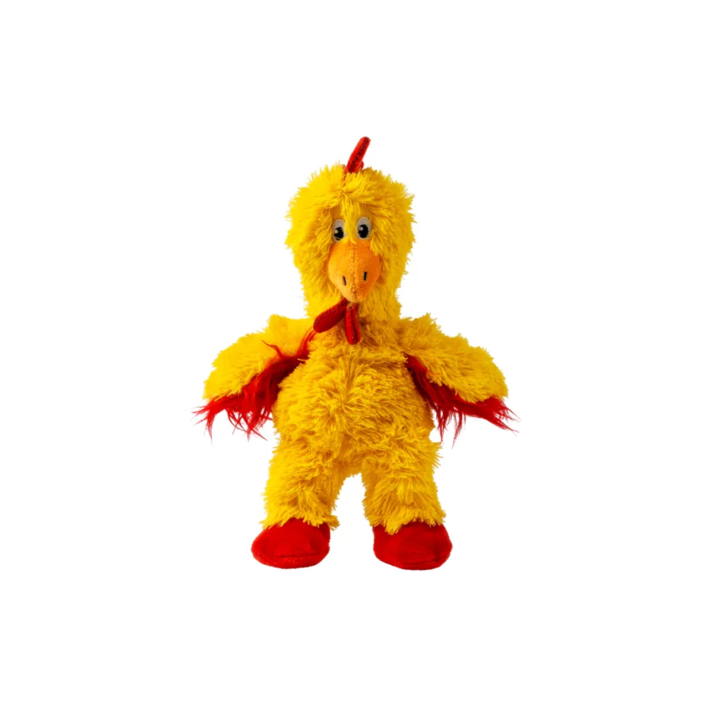 【KONG】耐咬狗玩具拉扯款－毛絨繩結小雞 S/M(狗狗玩具 拉扯玩具 耐咬 小雞造型)