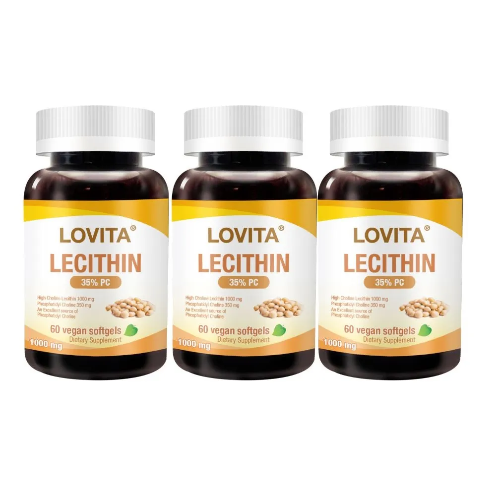 【LOVITA 愛維他】大豆卵磷脂素食軟膠囊 3入組(共180顆)