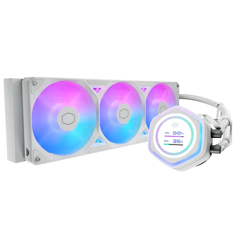 【Cooler Master 酷碼】MasterLiquid 360 Atmos II LCD ARGB 白色(ATMOS II LCD)