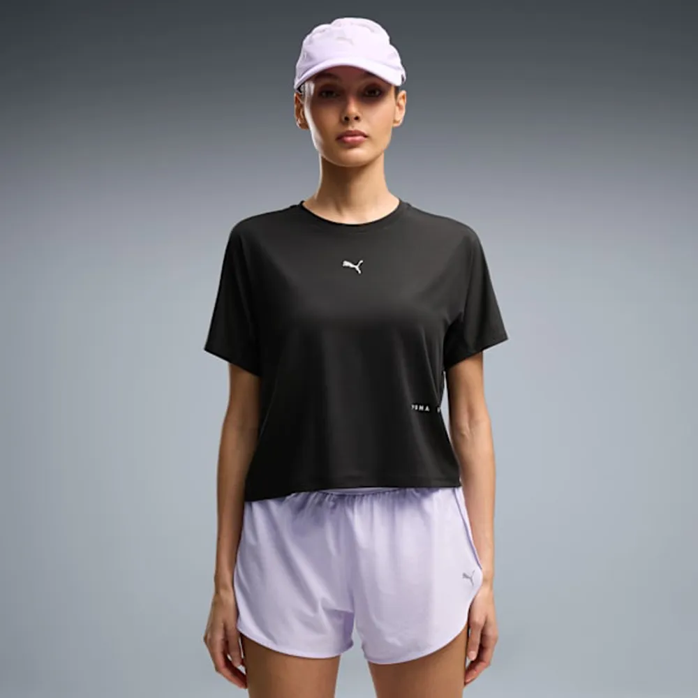 【PUMA】短袖上衣 女 歐規 短版 BS Cloudspun 黑 52898801
