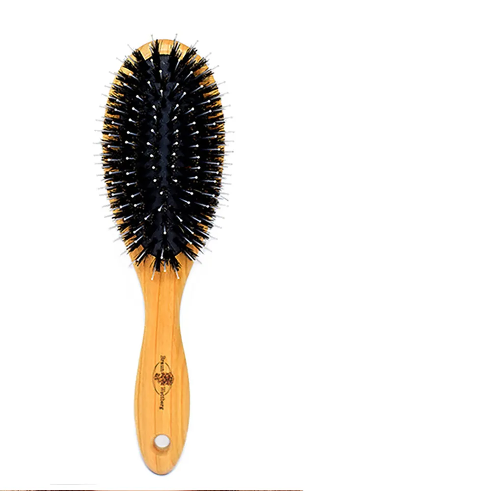 【BRAUN WETTBURG 珀薇】德國製櫻桃木圓形豚鬃纖維氣墊好按摩梳(氣墊好按摩梳/梳頭按摩美容/雙11)