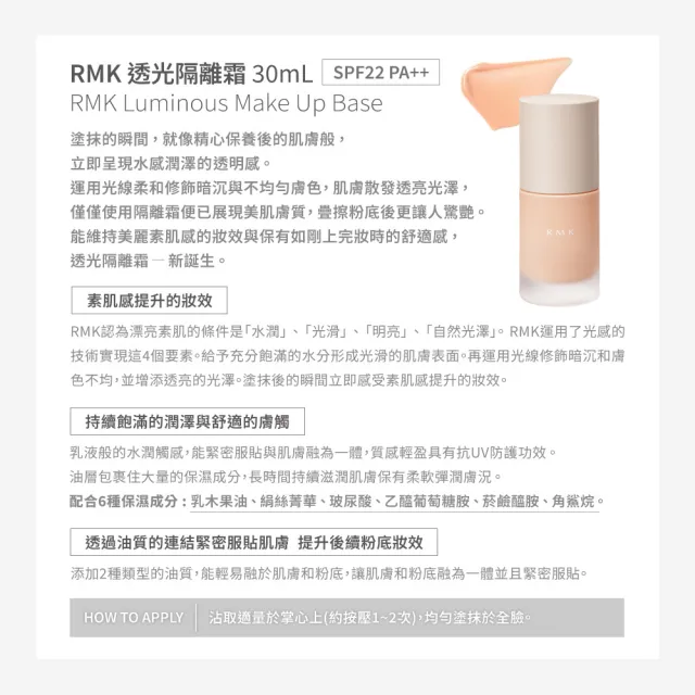 【RMK】透光隔離霜買大送小增量組