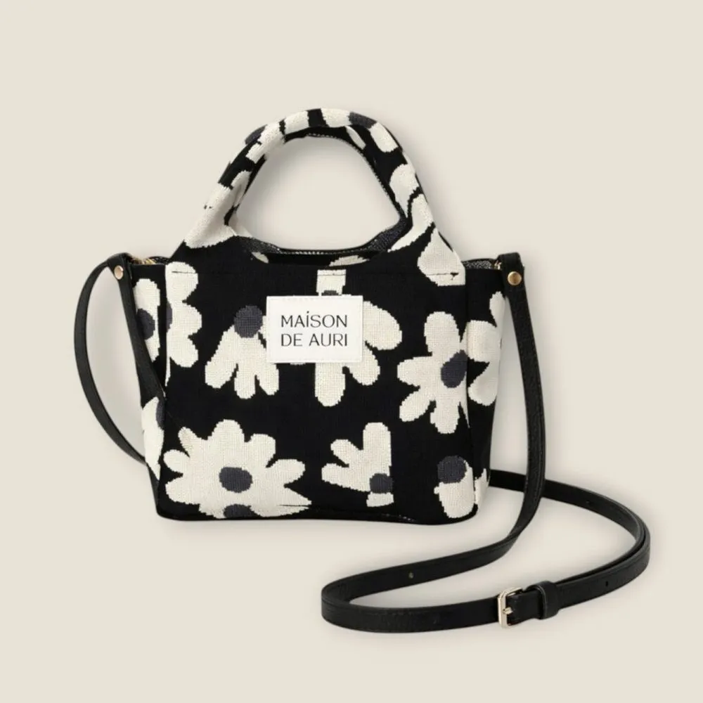 【MAISON DE AURI】雙11 Happy Spring Bags｜小確幸-Black Daisy 小提包 / 厚針織
