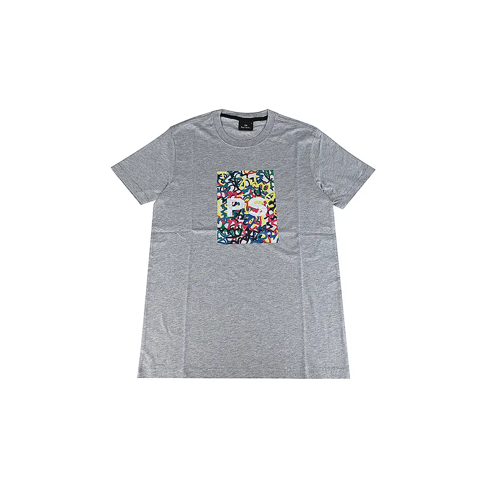 【Paul Smith】PS字樣塗鴉棉質短袖T恤(男款/灰x多色)