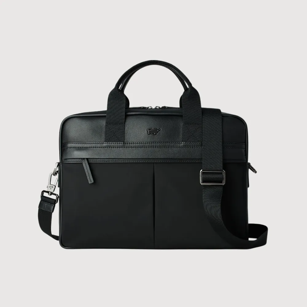 【BRAUN BUFFEL 德國小金牛】雷諾瓦-TW1 公事包-黑色(BF707-67-BK) 男包送禮推薦