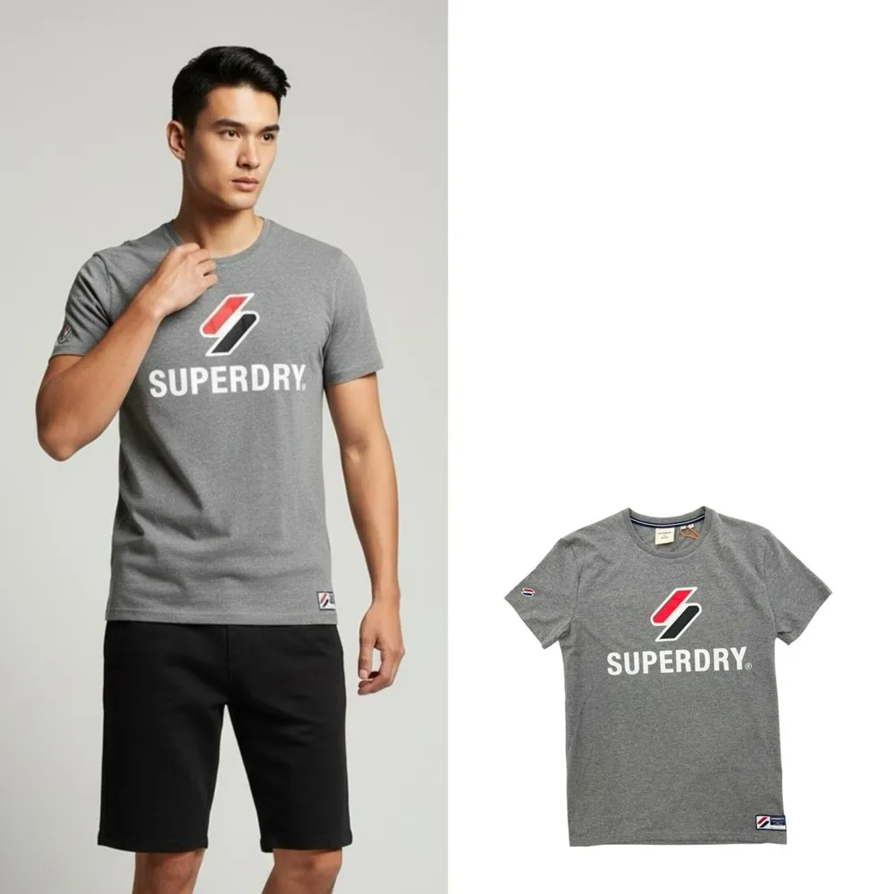 【Superdry】極度乾燥 短T  冒險魂 灰色 圓領 繡字 短袖 上衣 Superdry  @9124