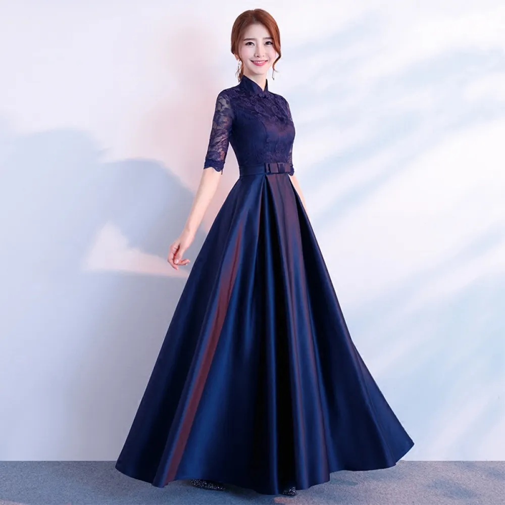 【Very Buy 非常勸敗】晚禮服女2023裙宴會時尚優雅長袖端莊大氣公司年會主持人長款