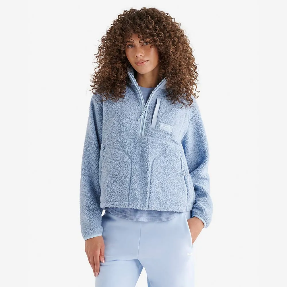 【Roots】Roots女裝- ALTA SHEARLING HALF ZIP 上衣(灰藍)