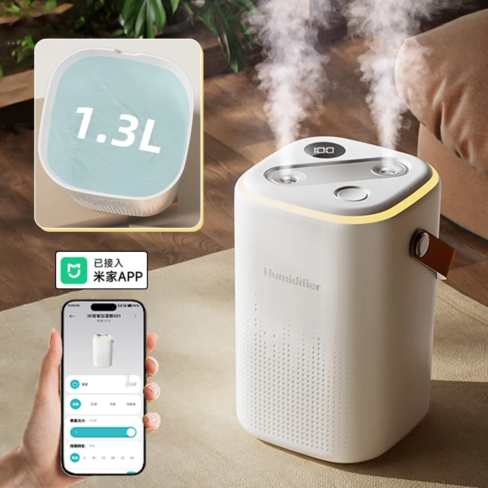 【ANTIAN】已接入米家APP 智能防乾燒水氧機 氛圍燈霧化加濕器 空氣清淨機 1.3L