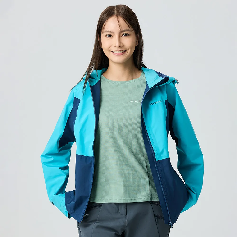 【ATUNAS 歐都納】女款GORE-TEX PACLITE PLUS石墨烯單件式外套(A1GT2507W冰河藍/丈藍/防風/防水/保暖/輕量)