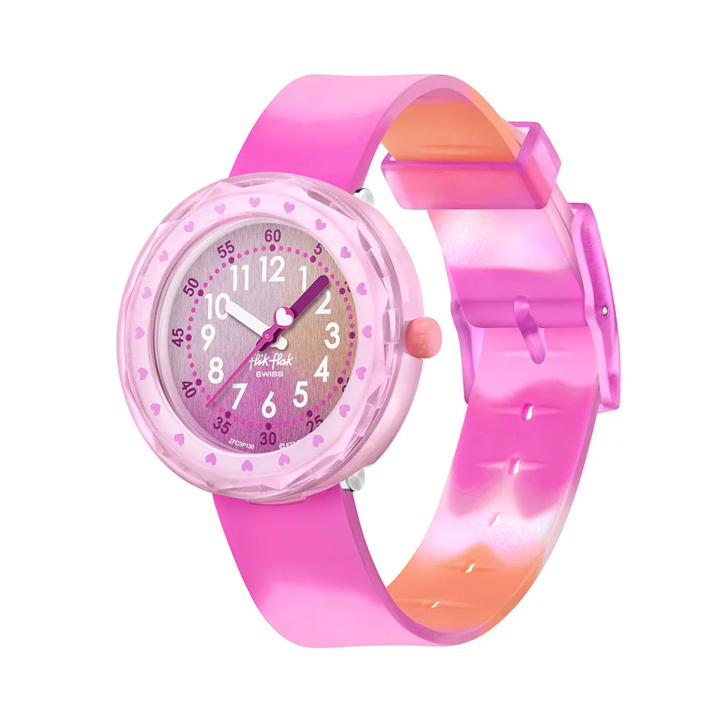 【Flik Flak】FUZE IN PINK 兒童手錶 兒童禮物/安全防水/瑞士製造 FCSP130(36.7mm)