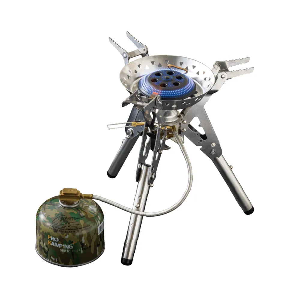 【Pro Kamping 領航家】新暴焱爐 黑焱版 PK-34BK(可收折 大火力 防風高山爐 攻頂爐 蜘蛛爐 登山爐 露營爐)