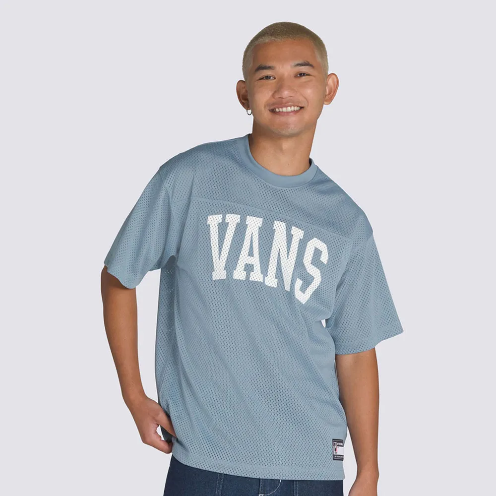 【VANS】官方旗艦 Arched Football Jersey 灰藍色短袖T恤