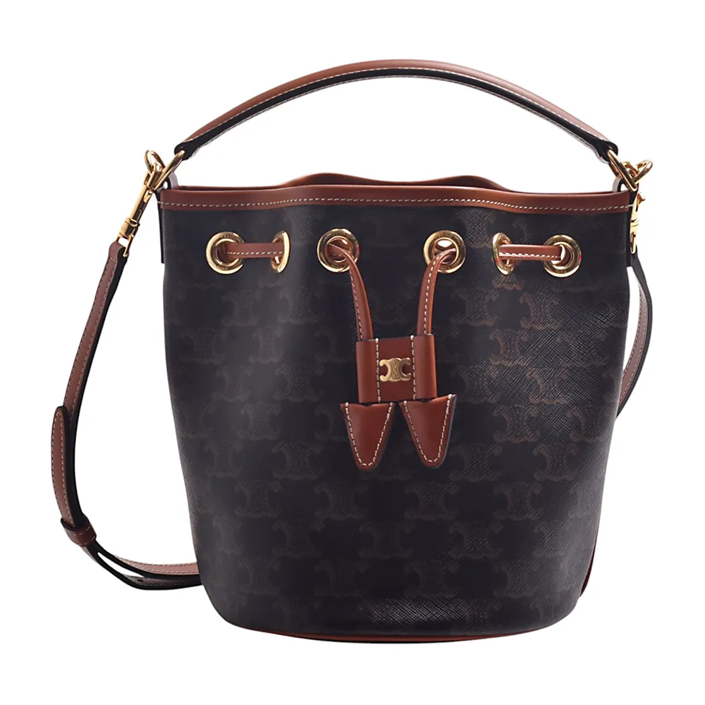 【CELINE】經典Essentials 系列Triomphe帆布小牛皮手提/斜背包(小號)