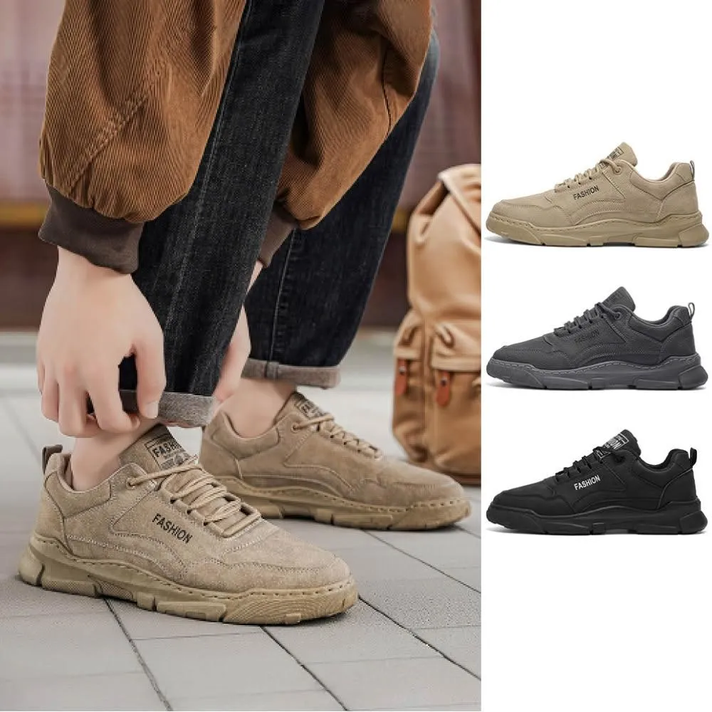 【J&H collection】素面百搭輕盈防滑耐磨休閒鞋 板鞋 (卡其色 / 灰色 / 黑色)