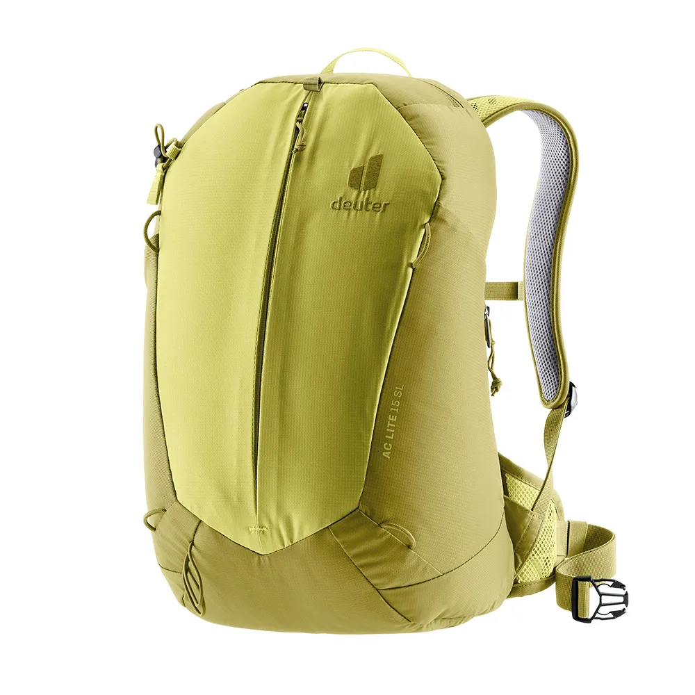 【deuter】AC LITE網架直立式透氣背包15SL(3420024黃綠/戶外旅遊/日常休閒/旅行/登山健行)