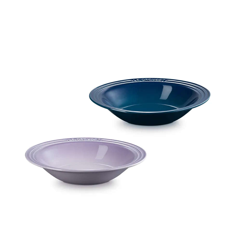 【Le Creuset】瓷器東京款義麵盤25cm(極光午夜藍/藍鈴紫 2色選1)