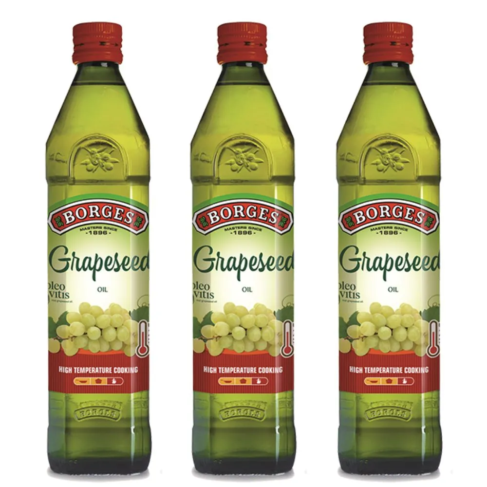 【BORGES 百格仕】100%純葡萄籽油 西班牙原裝原瓶進口 3瓶組(500ml/瓶)