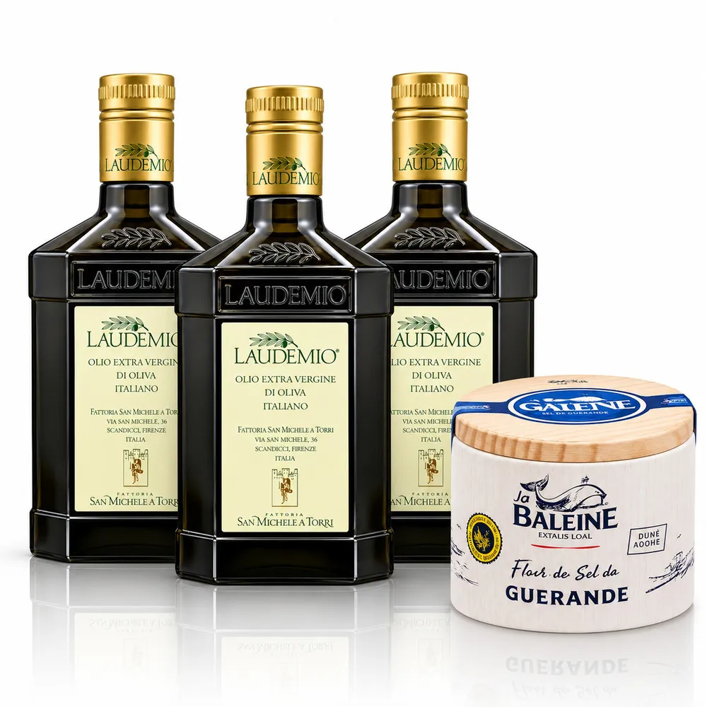 【Laudemio】森米西爾 小騎士 特級初榨橄欖油 250mlx3瓶 加贈鹽之花125g 特早摘低酸值生飲高橄欖多酚雙11