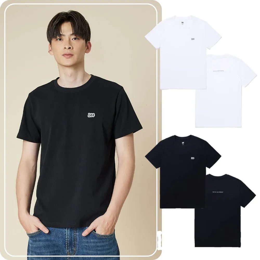 【Lee】男裝 短袖T恤 / 左胸小LOGO 背部剪接 共2色 標準版型(LB502111K11 / LB502111K14)