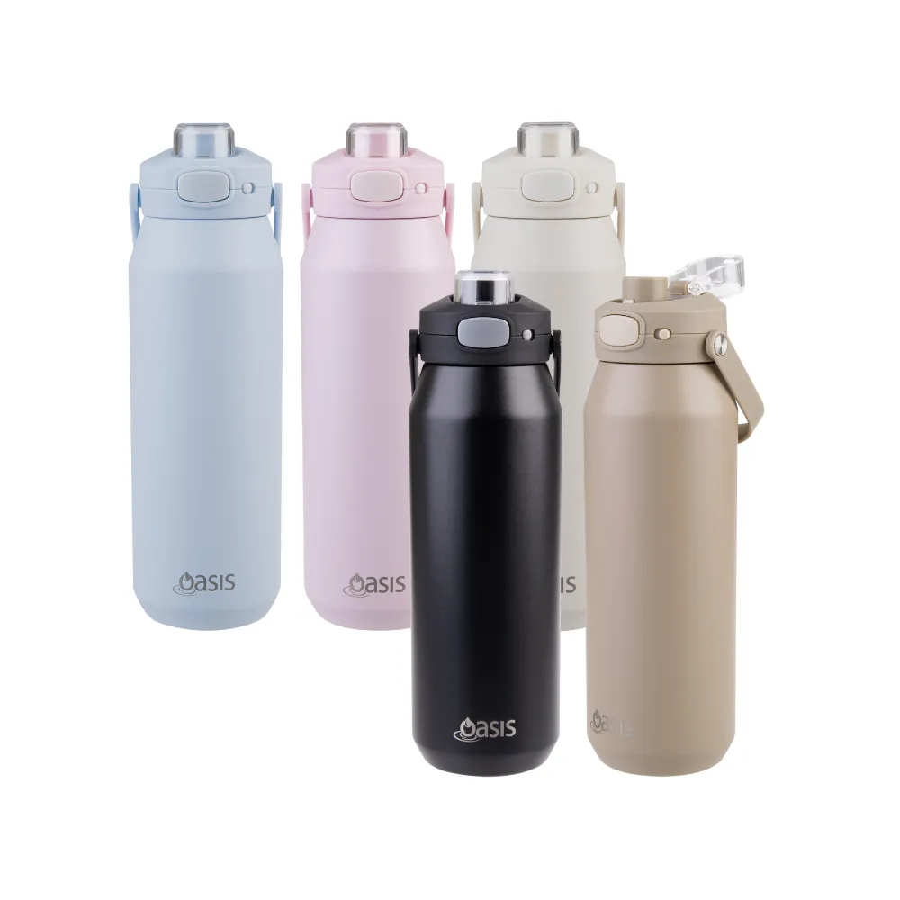 【Oasis】官方直營 澳洲 三層陶瓷彈蓋保溫瓶 1000ml(三層保溫結構 304不鏽鋼+銅箔+陶瓷內層)