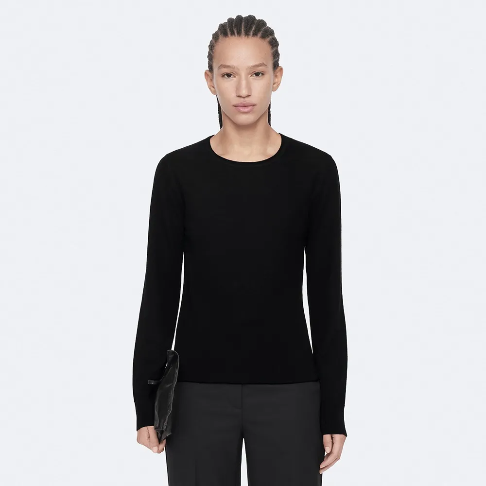 【ALLSAINTS】COYTE 美麗諾修身針織衫-黑色 W058KF