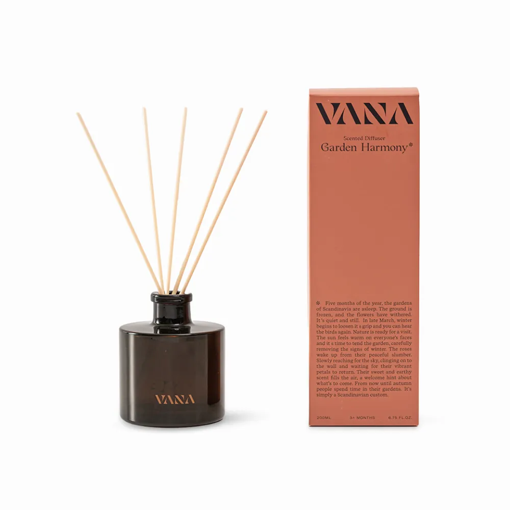 【VANA】瑞典純淨擴香瓶200ML – 北歐花園｜清新玫瑰花香調｜無酒精安心使用｜優雅居家香氛｜瑞典直送