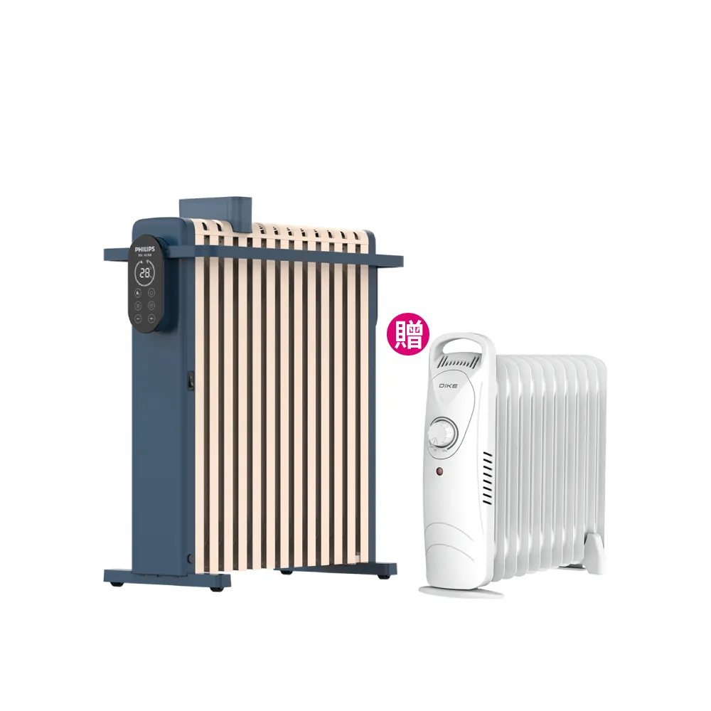 【Philips 飛利浦】13片新式寬片 智能油燈葉片式取暖機/電暖器-可遙控(AHR3124NYS) 送暖腳小葉片組合