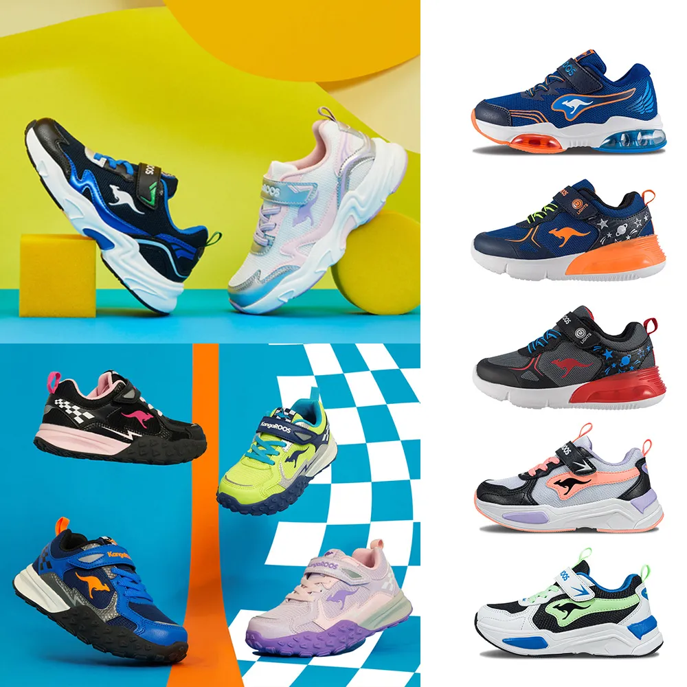 【KangaROOS】慢跑鞋 童鞋 中大童 運動鞋 魔鬼氈 多款任選(KK41834 KK41810 KK41813 KK41796 KK41797)