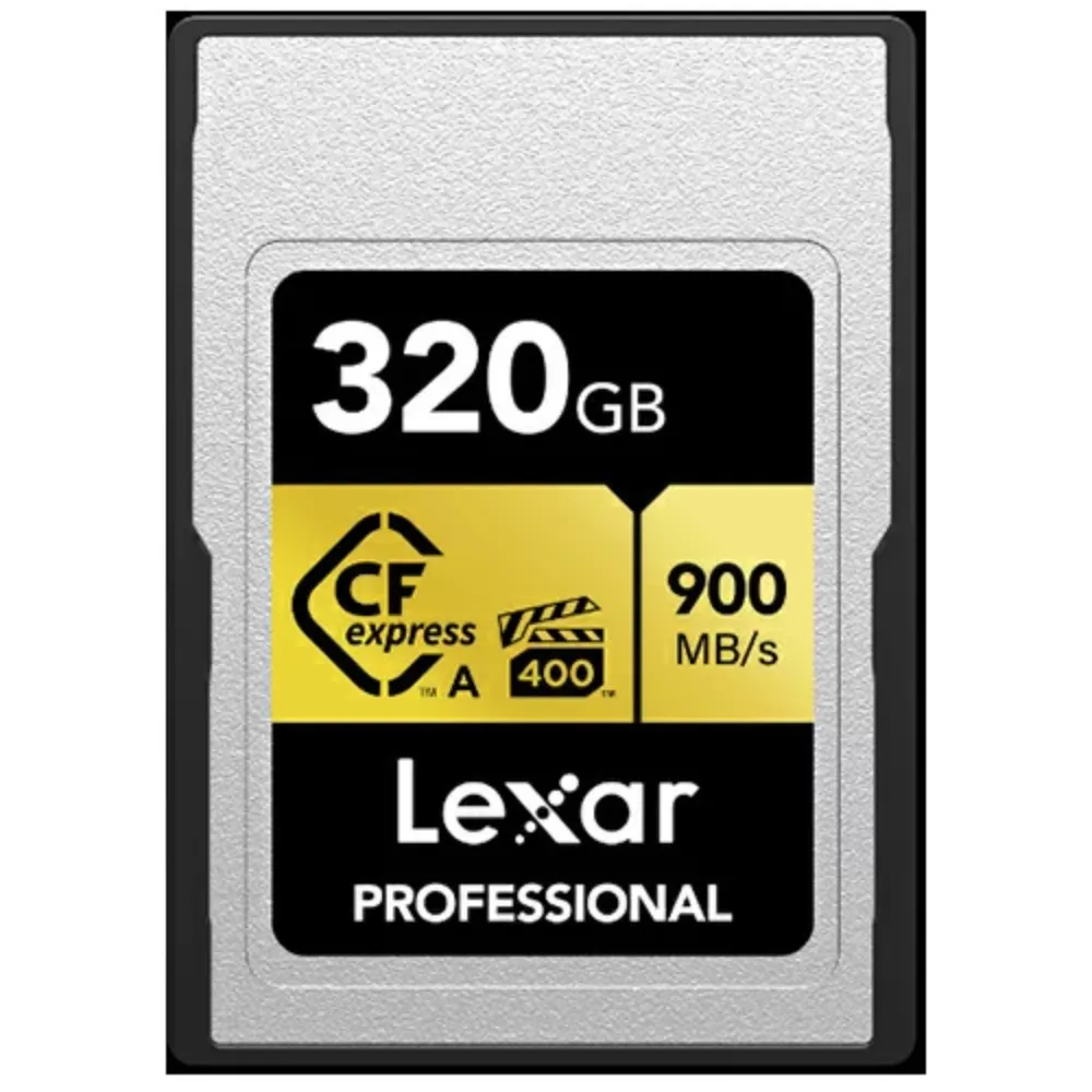 【Lexar 雷克沙】專業全新版 320GB Pro.Cfexpress TypeA 記憶卡8K 黃金系列(最高讀速900MB/s 有限永久保固)