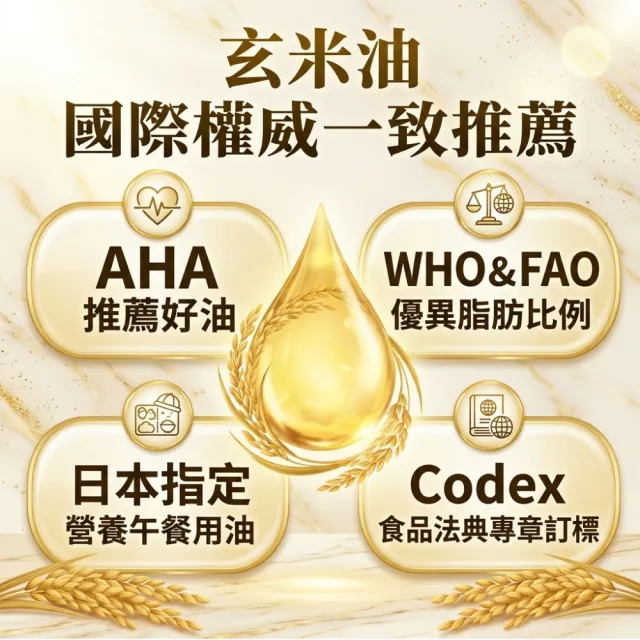 【BASSO 巴碩】原裝進口 純天然玄米油 1公升 x4入(適合高溫調理 最佳不飽和脂肪比例)