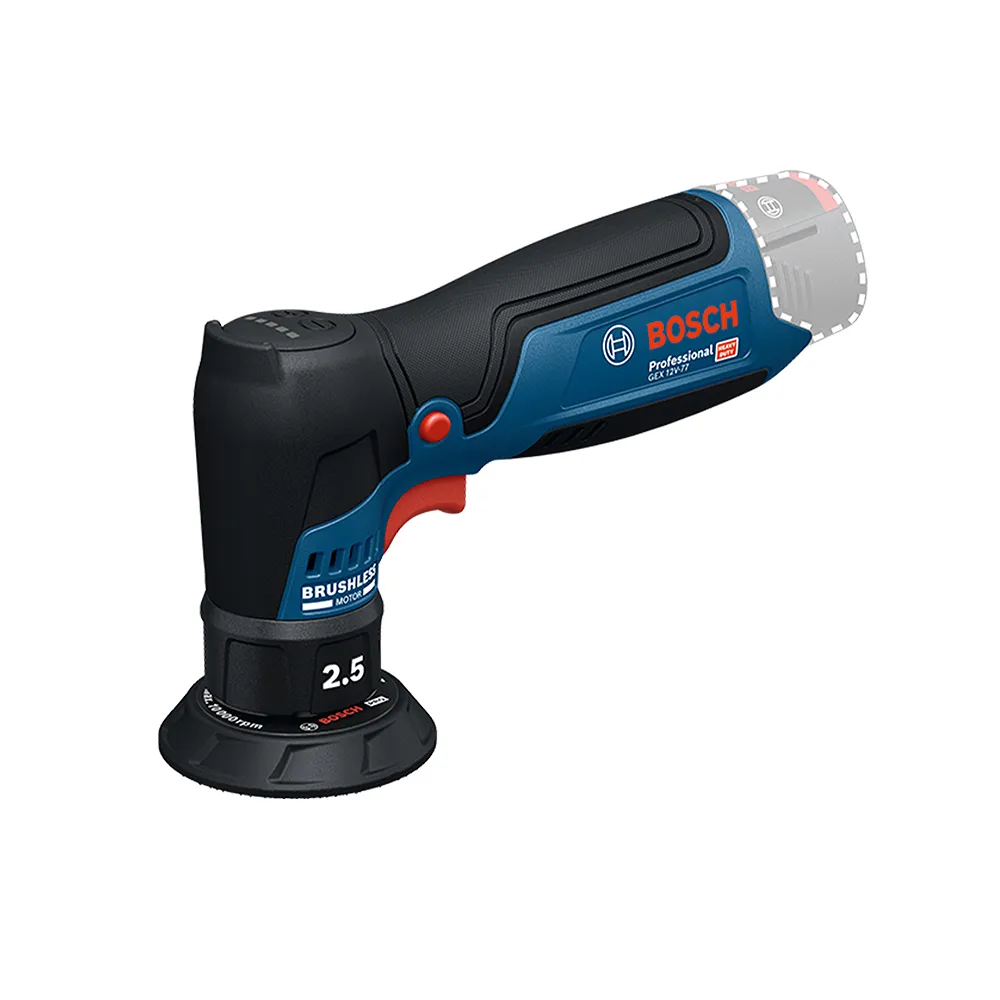 【BOSCH 博世】12V 鋰電免碳刷3吋偏心砂磨機 GEX 12V-77 (單機)