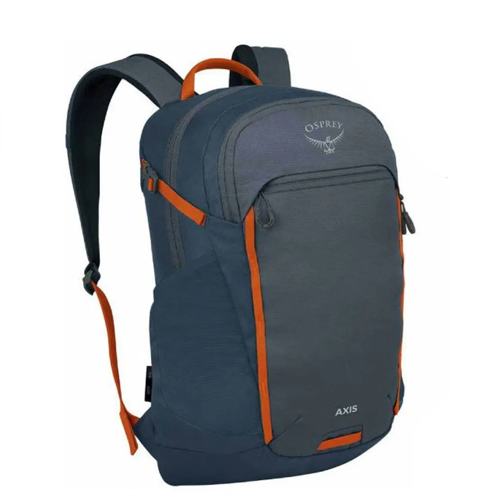 【Osprey】雙11 Axis 24 多孔式耐磨減震透氣日用電腦後 背包24L.雙肩書包/平板電腦 鎢鋼灰/藍 R
