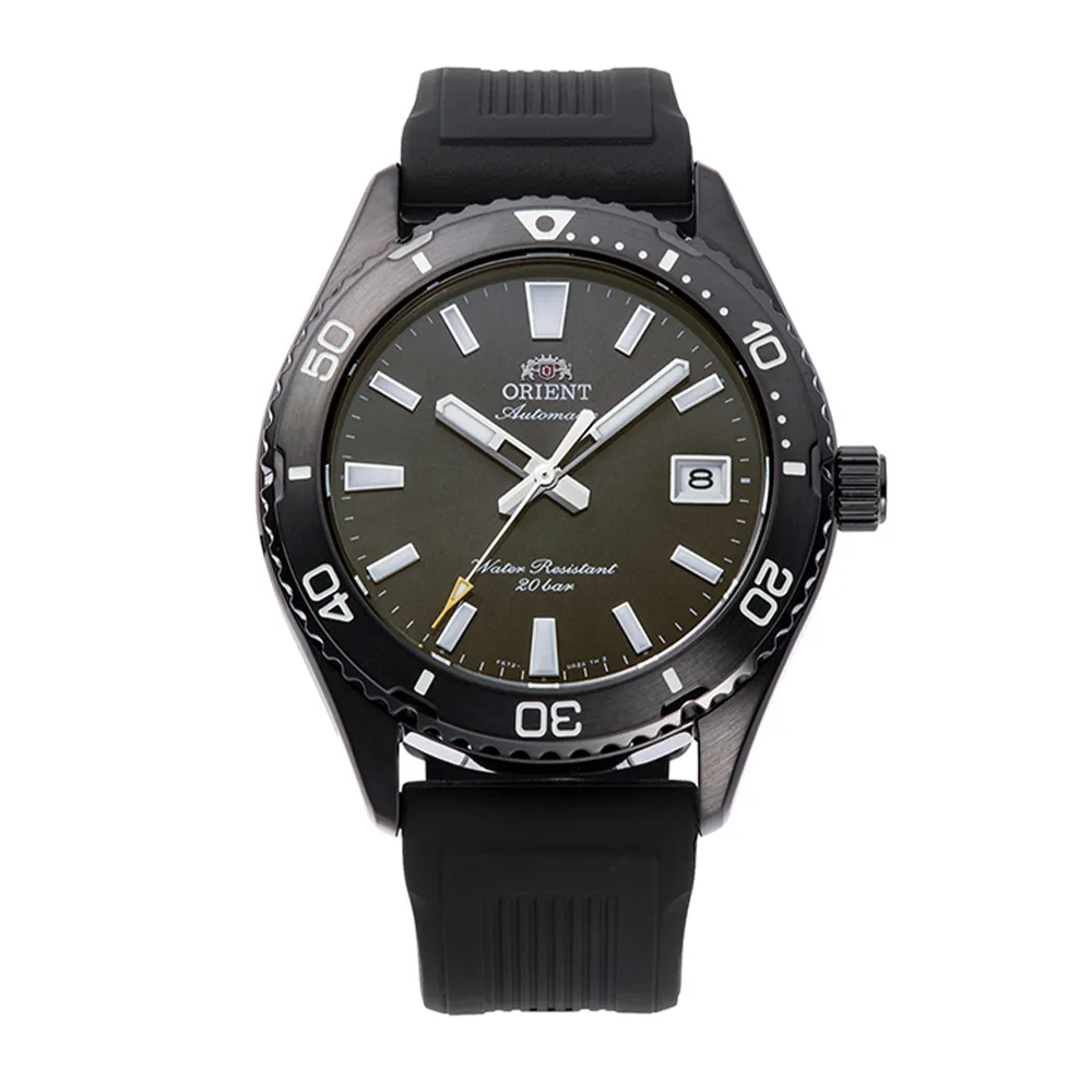 【ORIENT 東方錶】ORIENT 東方錶 WATER RESISTANT系列 200m潛水風格腕錶 膠帶款 黑色 -39.9mm(RA-AC0Q10N)