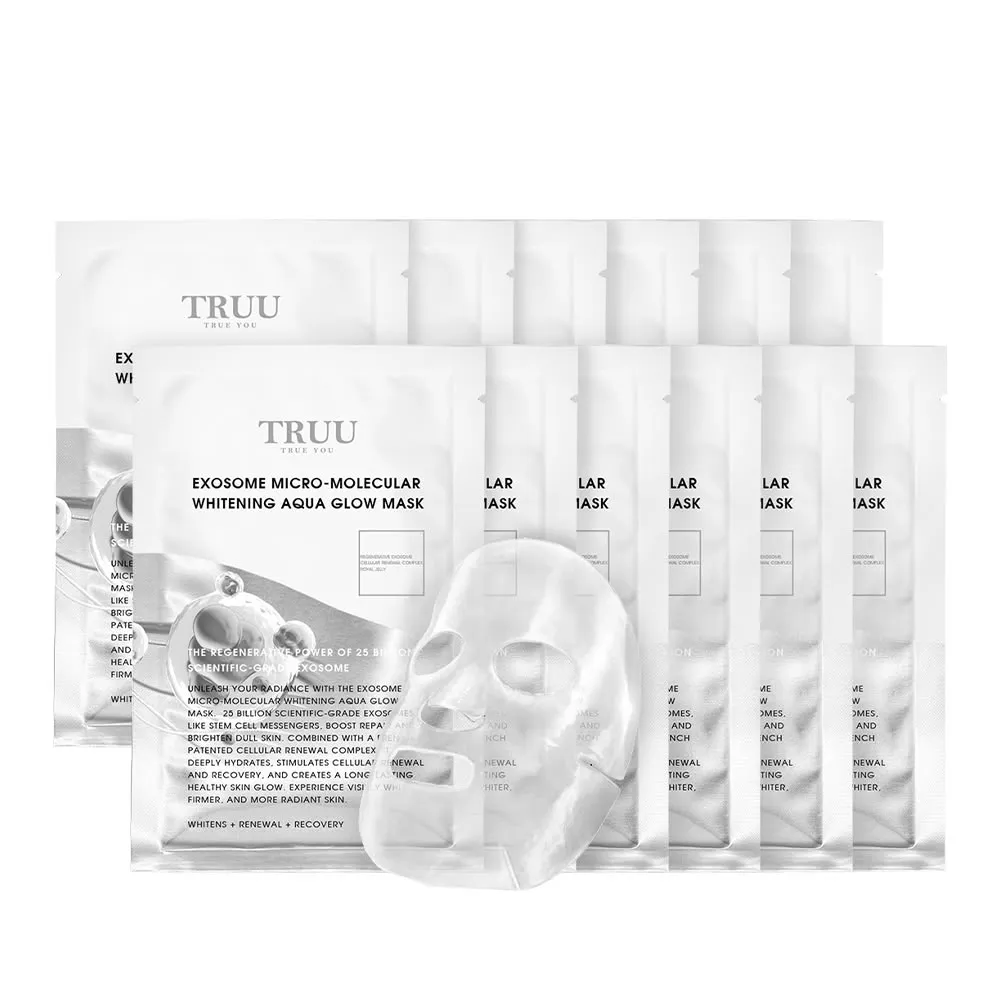 【TRUU 童】外泌體微分子美白水光面膜12入(高效美白 水光保濕 緊緻修復)