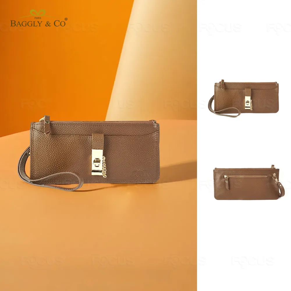 【BAGGLY&CO】雙11 轉釦拉鏈手拿長夾 信封扁夾