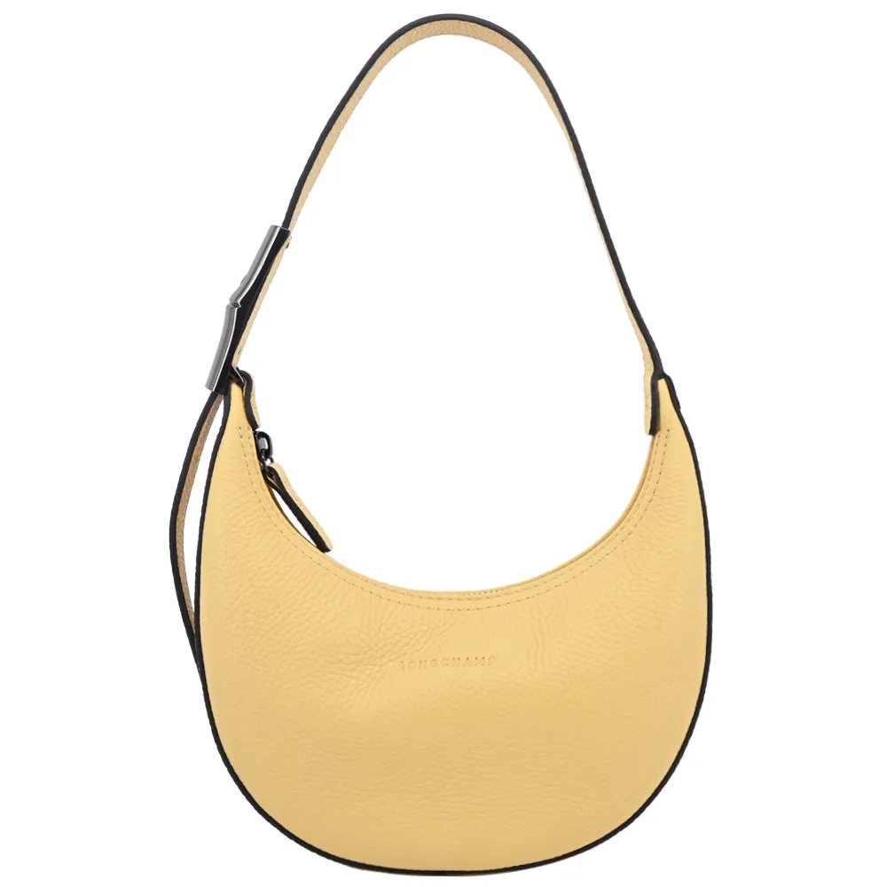 【LONGCHAMP】ROSEAU ESSENTIAL系列牛皮半月形單肩包(小/小麥黃/展示品)